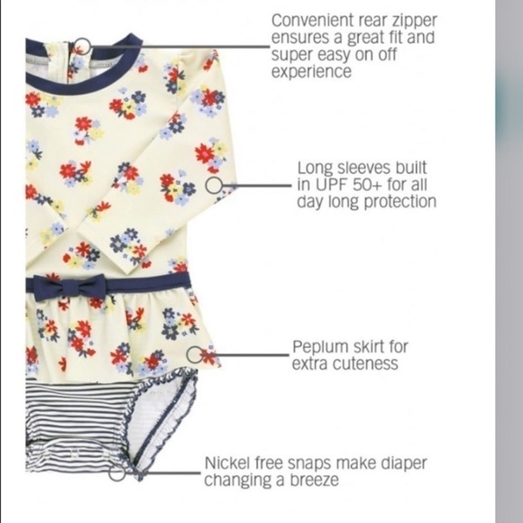 RUFFLEBUTTS Petal Parade Skirted One Piece Suit
Rashguard Size 6-12months - Picture 7 of 7